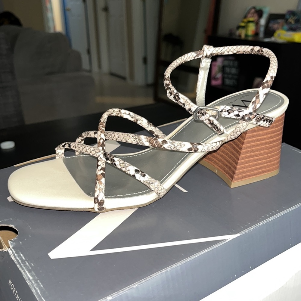 Worthington Bipsy Heeled Sandals. Wor Bipsy Snake print.
